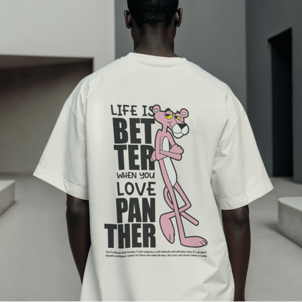 Pink oversized t-shirt with Pink Panther cartoon graphic – Funkyolo